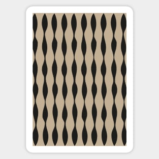 Abstract Monochromatic Pattern in Black and Ivory Brown Sticker